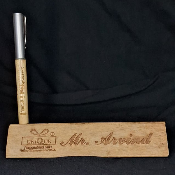 Name & Logo Wooden Penstand
